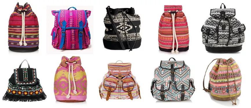 Tendance été 2013, le sac à dos aztèque en 10 pièces à shopper