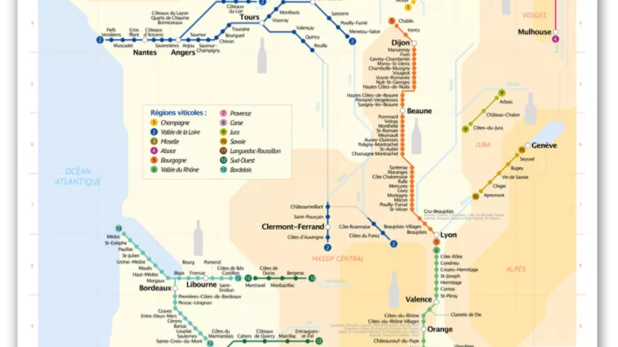 Voici le plan de métro des vignobles français !