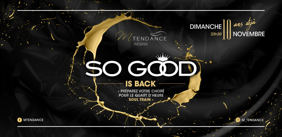 SO GOOD is back au NH club
