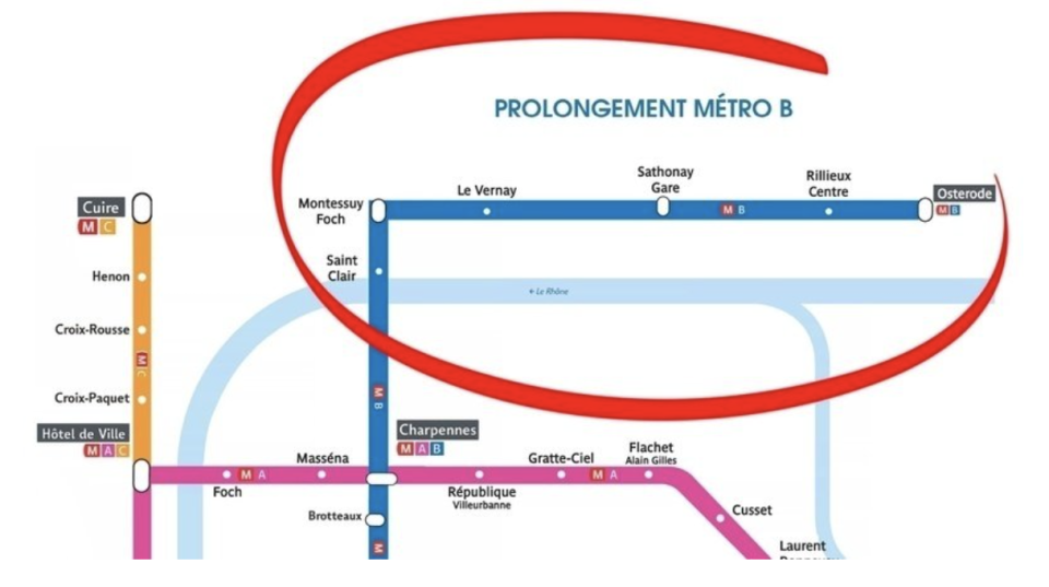 Cette pétition en ligne a pour objectif la prolongation de la ligne de Métro B jusqu'à Caluire, Rillieux et Sathonay