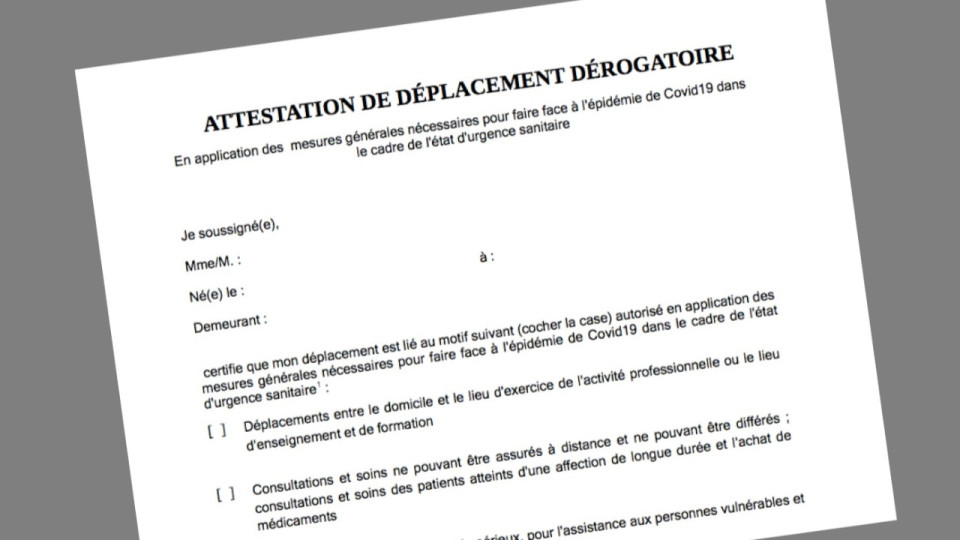 COVID 19 : l'attestation de déplacement ne sera plus obligatoire en journée à partir du 15 décembre