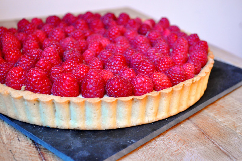 Recette : tarte aux framboises