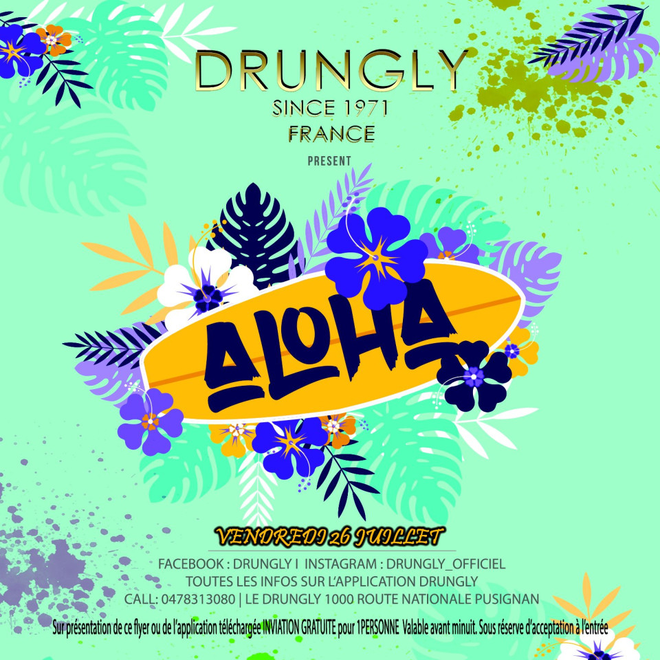 VENDREDI : Soirée Aloha au Drungly